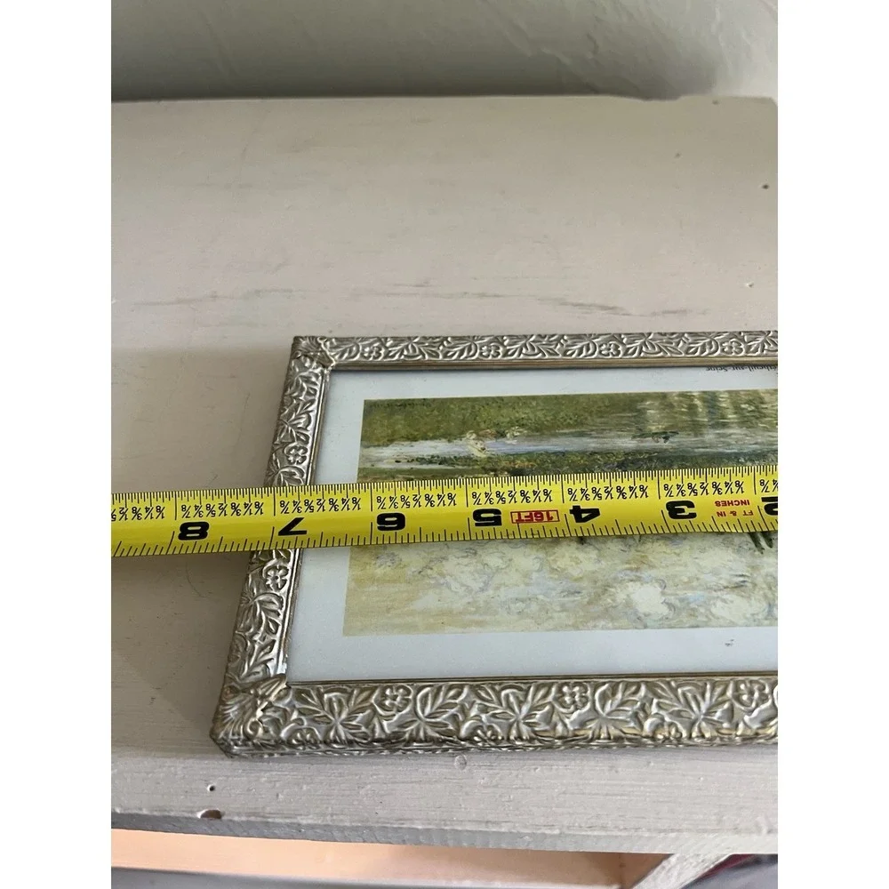 Vintage Photo Picture Frame Ornate Silver Metal Victorian Romantic 5